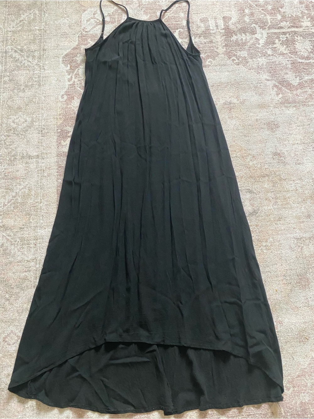 Black Halter Maxi Dress - Minimal Slip Style